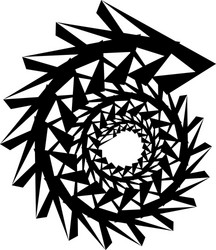 geometric circular spiral abstract angular edgy vector image