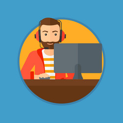 man playing computer game vector image