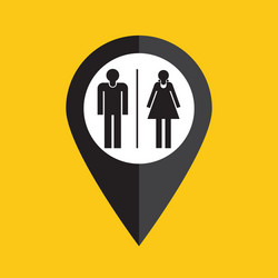 Map pointer with man and woman icon vector