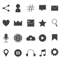 Set 20 social media icons vector