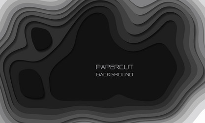 abstract grey tone paper cut 3d layers overlap art vector