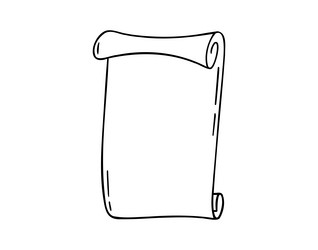 ancient empty scroll doodle hand drawn vector image