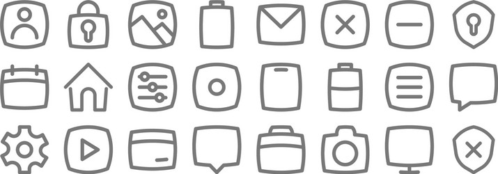 basic ui line icons linear set quality vector image