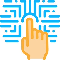 Biometric fingerprint verification icon vector