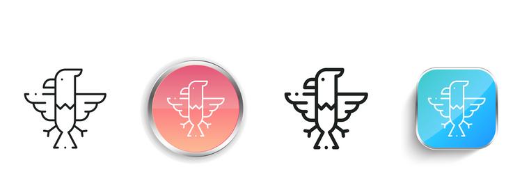 eagle icon thin linear regular and button style vector image
