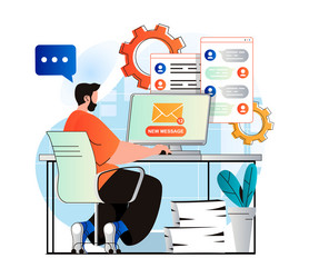 email service concept in modern flat design vector image
