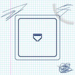 Network Socket Signage Ethernet socket sign network port - cable Vector Image