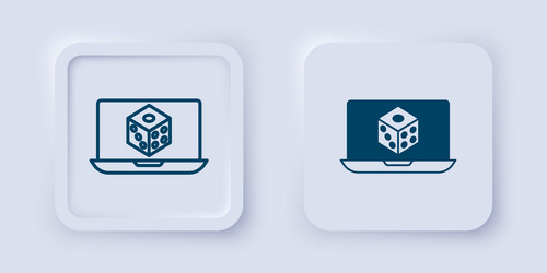 filled and outline game dice icon isolated vector image