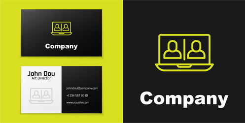 logotype line video chat conference icon isolated vector image
