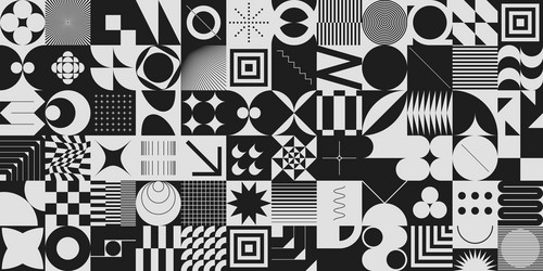 Monochrome abstract pattern design vector