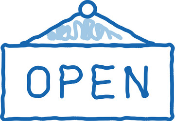 open nameplate doodle icon hand drawn vector image