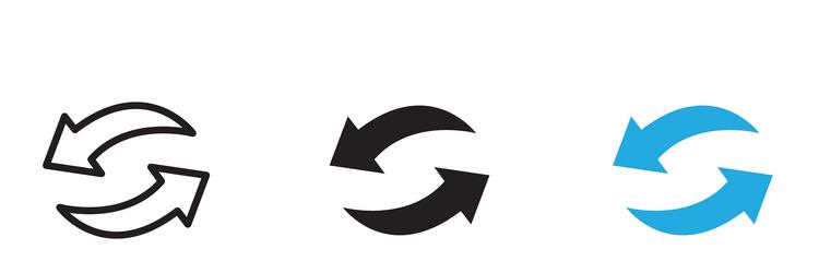 refresh icon thin line vector image