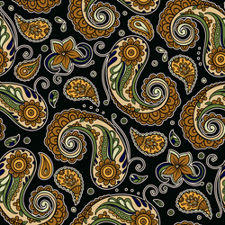 seamless ornamental paisley pattern with hand vector image