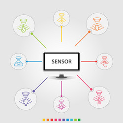 Sensor infographics design timeline vector