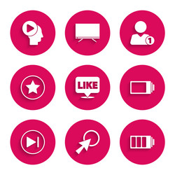 set like in speech bubble arrow cursor battery vector image