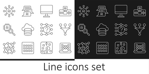 set line neural network funnel filter computer vector image