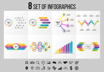 set of infographics elements design template vector image