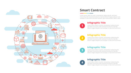 Smart contract concept for infographic template vector