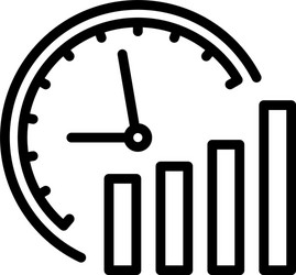 Time graph icon outline number chart bar vector