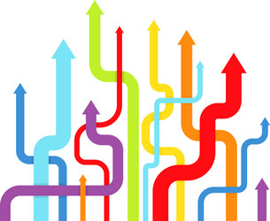 background with rainbow lines arrows vector image