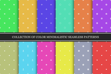 collection of simple seamless colorful patterns vector image
