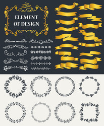 Hand drawn vintage chalkboard nature elements set Vector Image