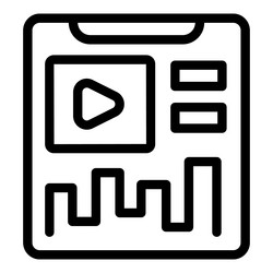 mobile phone showing video player with play button vector image