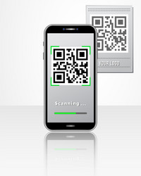 qr code scanner mobile app on smartphone screen vector