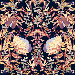seamless floral pattern with twigs and soft vector image