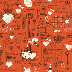 seamless pattern on theme of declaration love vector