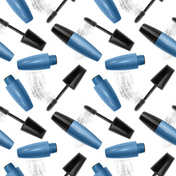 Seamless pattern with realistic 3d mascara vector