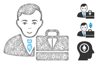 ton accounter polygonal web mesh vector image