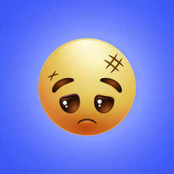 yellow smiley with a cross on its forehead vector image