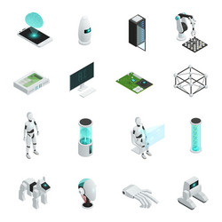 AI Isometric Icon Set - Technology & Innovation vector image