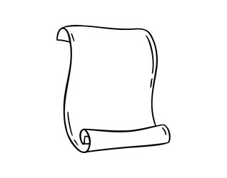 ancient empty scroll doodle hand drawn vector image