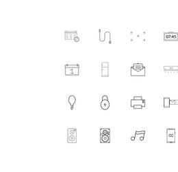 Devices linear thin icons set outlined simple vector