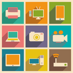 flat with shadow concept and mobile application vector image