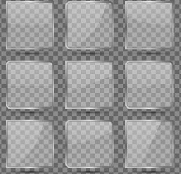 Glass Square Buttons with Reflection vector image
