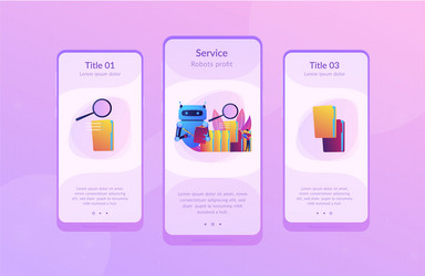 robotic process automation app interface template vector image