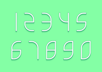 set numbers with 3d isometric effect vector image