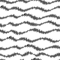 Wavy scribbled lines seamless pattern vector