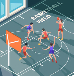 Basketball field sport club active game players vector