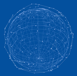 close up of earth and network lines on top vector image