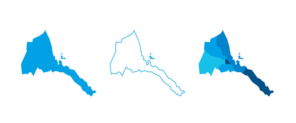 eritrea political map of administrative divisions vector image