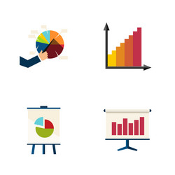 flat icon chart set of graph monitoring segment vector image