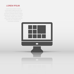 personal computer in flat style desktop pc vector image