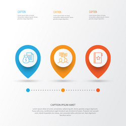 project icons set collection of report vector image
