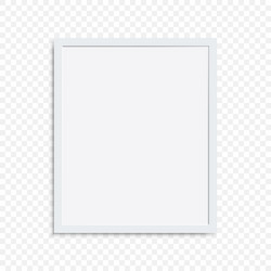 Realistic white frame with shadow on transparent vector