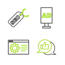 set line customer product rating browser setting vector image