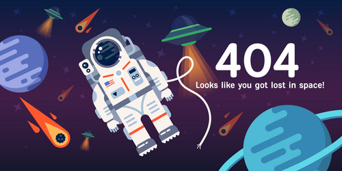 404 Error Space Page vector image